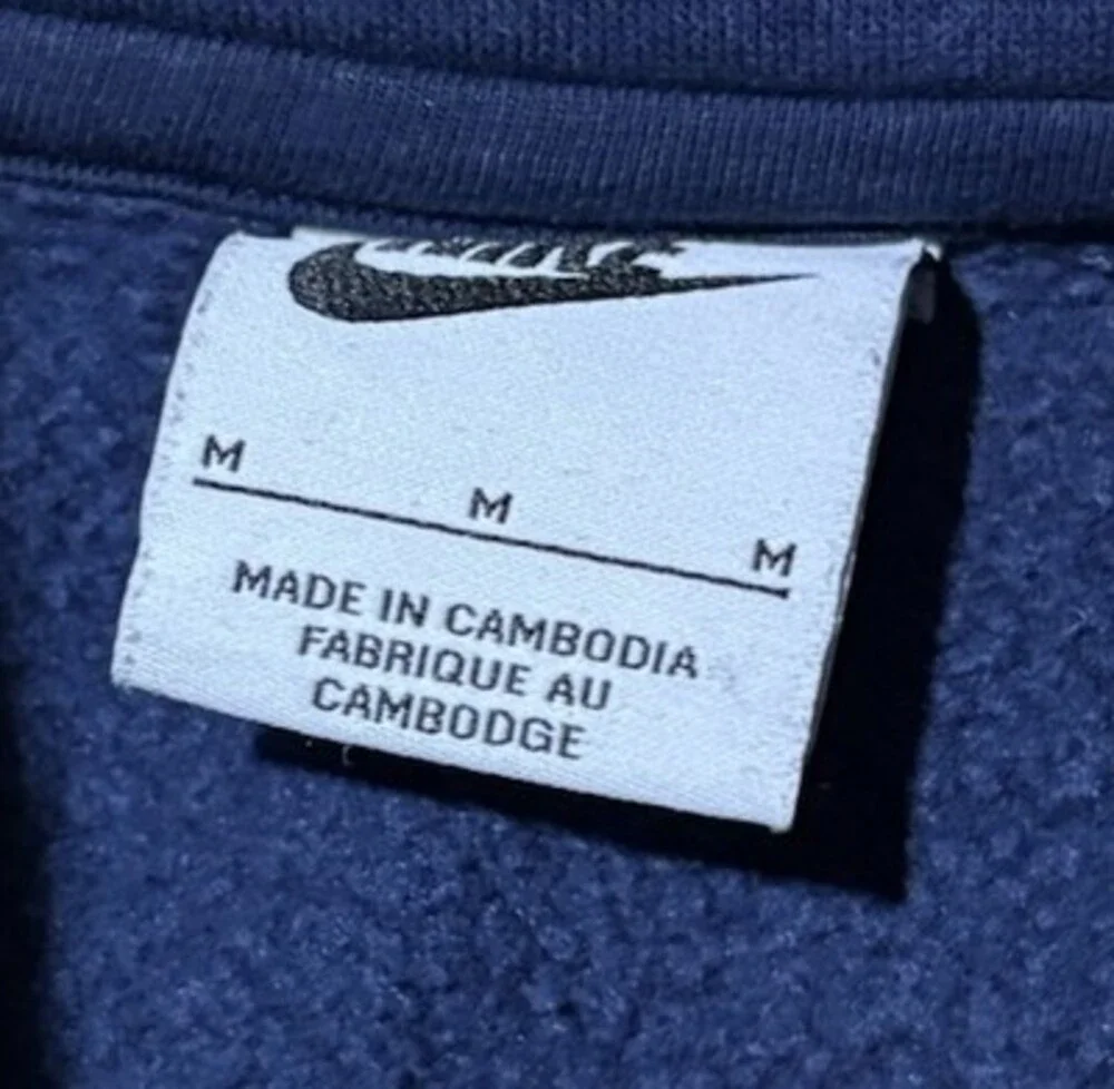 Nike Men's Blue 1/2 Zip Pullover, Front pocket fleece M DD4732-410